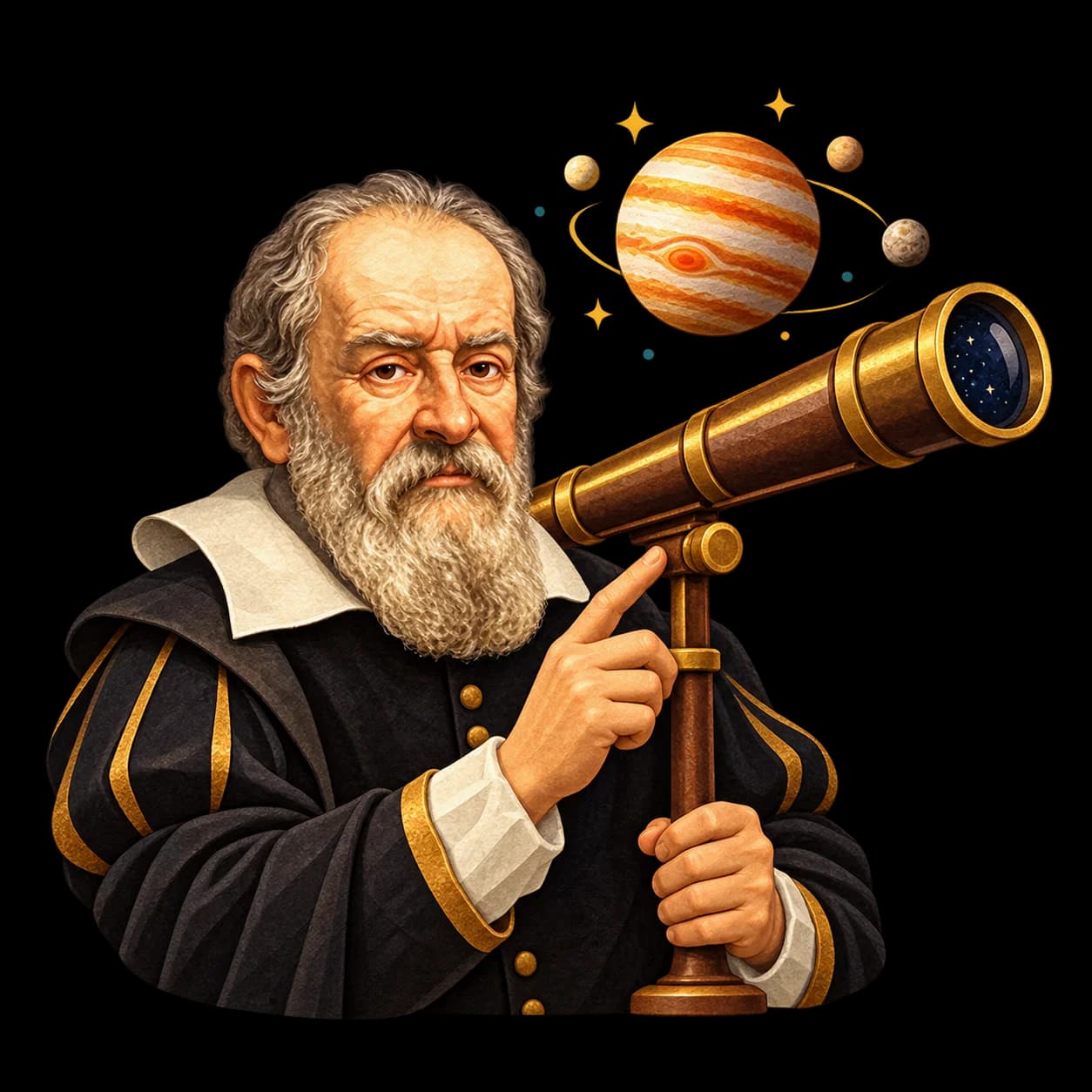 Galilée et son télescope