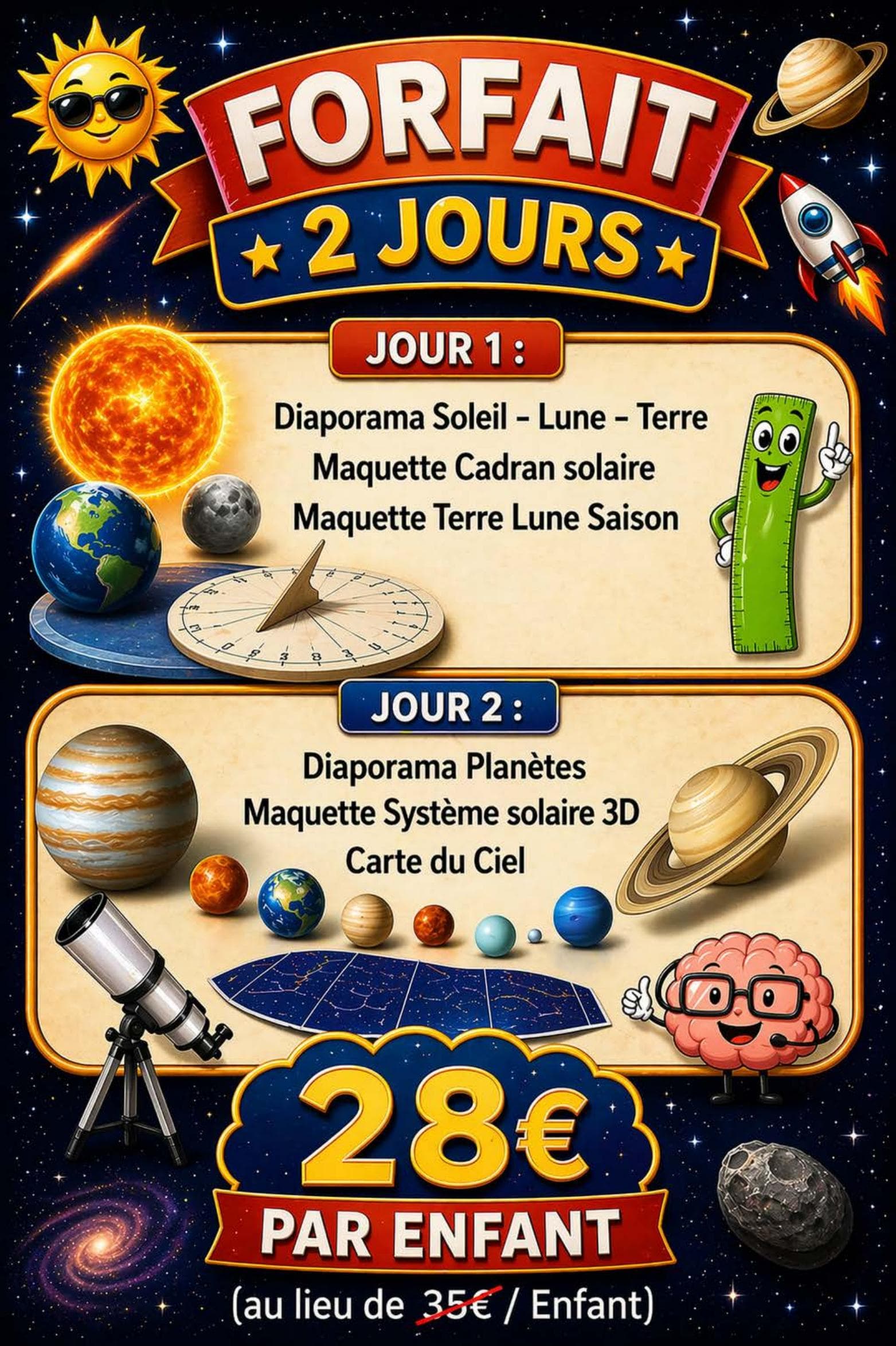 Forfait astronomie 2 jours - catalogue Astrofan Cosmos