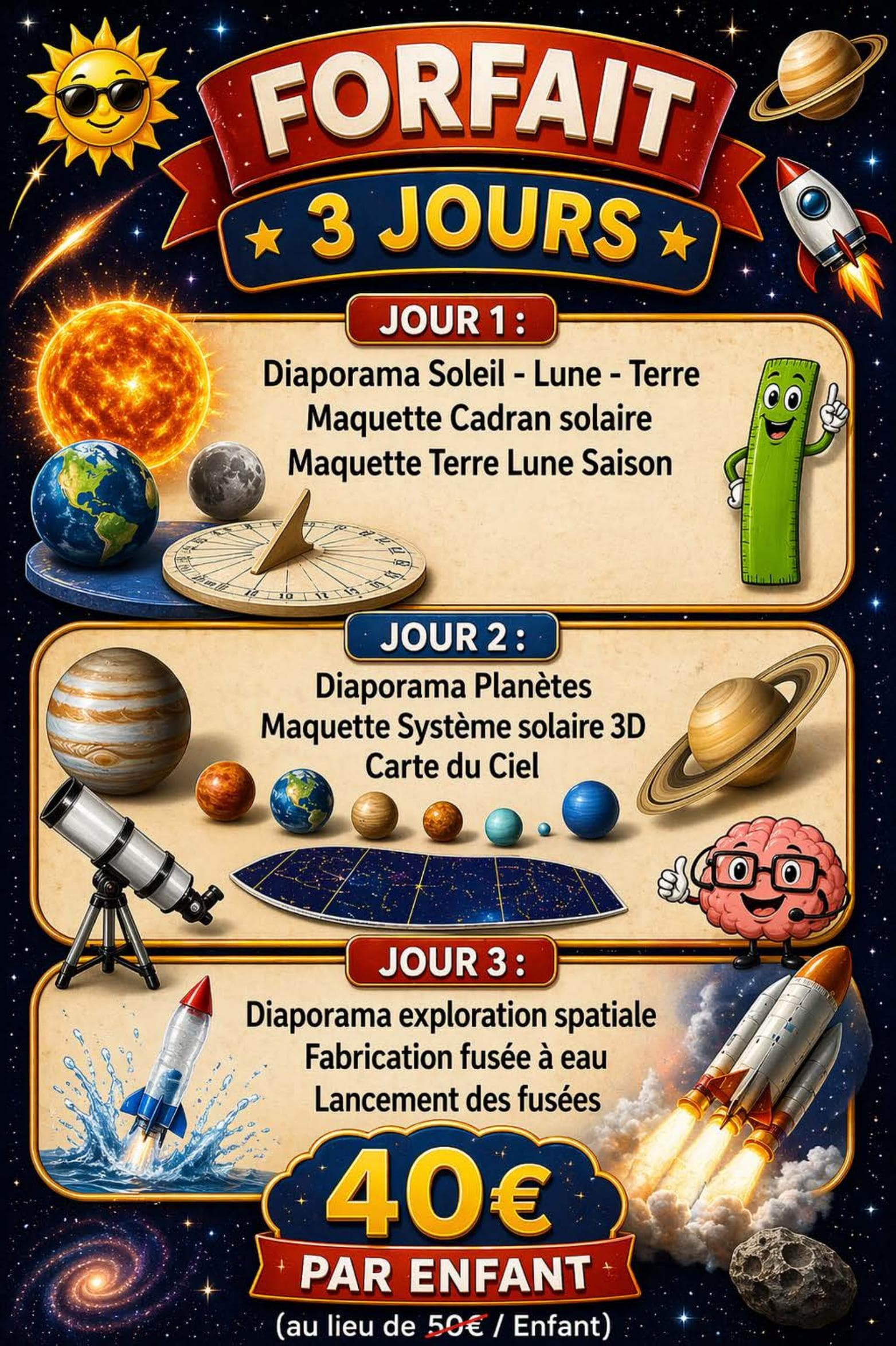 Forfait astronomie 3 jours - catalogue Astrofan Cosmos
